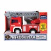 Playmaker Toys 3PC Set: 7" Friction Power Fire Truck Firefighter