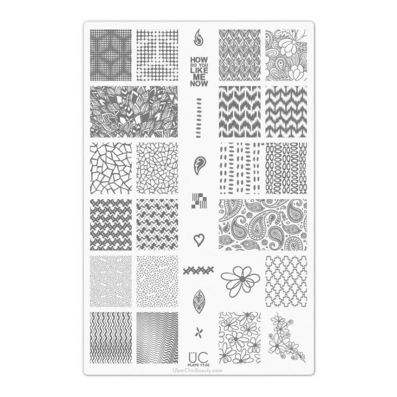 Uberchic Colección #17 Con 3 Placas Para Estampado De Uñas