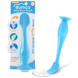 Bumco Baby Bum Brush - BPA-Free Diaper Cream Spatula with Suction Cup Base, Soft & Flexible Silicone, Wipe-Clean, Mom-Invented Diaper Bag Essentials (