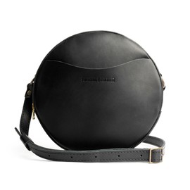 Portland Leather Goods Large Circle Crossbody Bag for Women – Handmade from from the Finest Full-Grain Hides – Features Interior & Exterior Pockets & an Adjustable Strap – Black