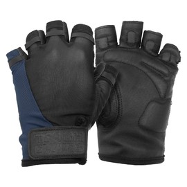 Superset Leather Workout Gloves for Weight-Lifting (Padded) Perfect for Gym Training (Breathable) Black (Black W/Navy, 9 Mens M Womens XL)