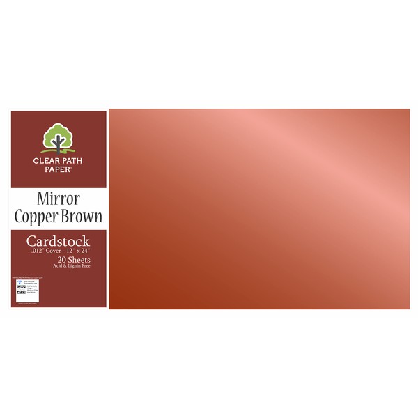 Clear Path Paper Mirror Copper Brown Cardstock - 12 x