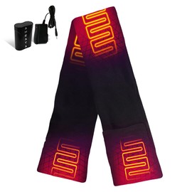 Aheata 7V Battery Heated Fleece Scarf - 3500 mAH Rechargeable Battery, Heated Clothing - Rapid Heating Technology Black