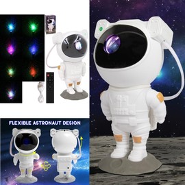 HTUK Astronaut Galaxy Projector Night Light - Adjustable Head Angle, Starry Sky Lights for Bedroom & Kids' Room Decor, Aesthetic Ceiling Decoration, Gift for Kids & Adults, Home Party Lighting