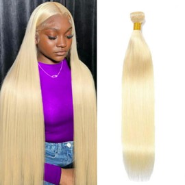 613 Straight Human Hair 26 Inch 100g/Pack 12A Unprocessed Myanmar Blonde One Bundle Double Weft Quick Wave Extensions for Women