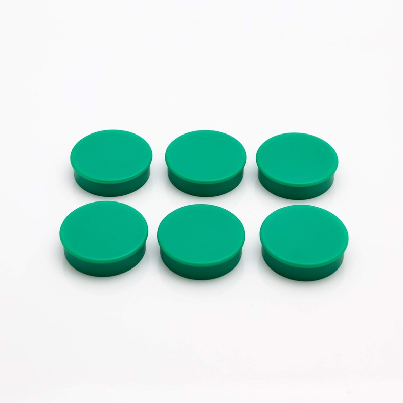 Bullseye Office 24 Round Green Fridge Magnets, Button Shaped, Small