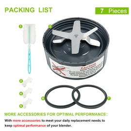 7 piezas de repuesto para cuchillas, extractor de cuchillas cruzadas, compatible con Nutribullet 600 W y Pro 900 W