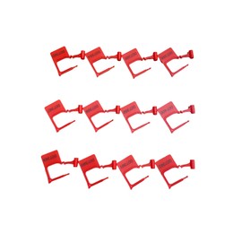 DUEBASS 200 Pcs Numbered Security Plastic Padlock Seals Crash Cart Lock Keyed Padlocks Disposable Locks for Luggage Medical Clothing (Red)