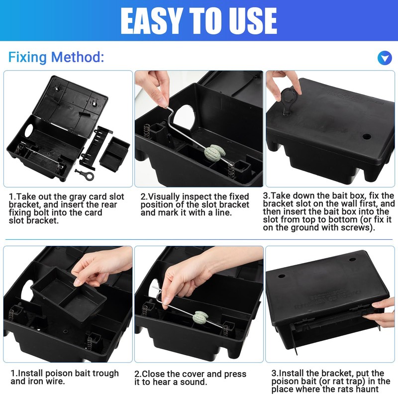 12 Pack Rat Bait Stations Large Rodent Bait Station with