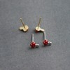 Cute Red Mushroom Enamel 925 Sterling Silver Cartilage Tragus Small