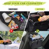 DECUIOCC Foldable Car Trash Can, Black Hanging Automotive Garbage Can