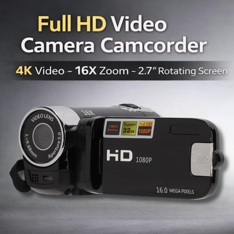 Greensen 4K 48MP Digital Video Camera Camcorder, 16X Digital Zoom
