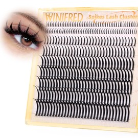 Winifred Spikes Lash Clusters with Bottom Lashes Fairy Eyelash Clusters Manga Lashes Extension Anime Individual Lashes 5-21mm Long Cluster Eyelash Extensions Wispy Lashes Clusters 328pcs
