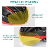Victgoal Bike Helmet Goggles Visor Strong Magnetic Eye Shield (Yellow)