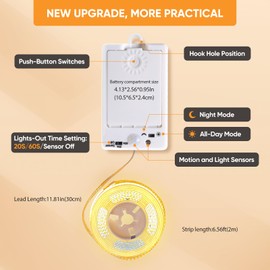 OMIKA COB Motion Sensor Light Strip Indoor, 6.56FT 640LEDs 2700K Warm White 1500mAh Removable Rechargeable Battery, Cuttable Self Adhesive LED Lights for Bedroom, Cabinet, Shelves, Kitchen, Stairs