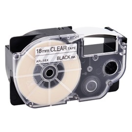 USUPERINK 2 Pack Compatible for XR-18X XR-18X2S Black on Clear 18mm Label IT Tape Cartridge for CW-L300 KL-120 KL-HD1 KL-430 KL-750 KL-780 EZ Label Printer