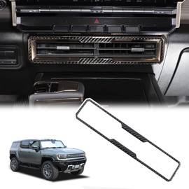 Suetlcoity Hummer EV Accessories for Center Console Air Outlet Cover Trim Center Dash A/C Air Vent Outlet Panel Trim Frame Compatible with Hummer EV 2024 2025+ (Black)