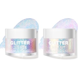 2 Pack Holographic Body Glitter Gel - Cosmetic-Grade, Color Changing Long-Lasting Glitter for Face, Body, and Hair, Safe and Easy to Use, Perfect for Festivals Parties (01 Golden Mirage + 02 Stardust Pink)