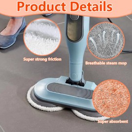 Zhowyeemeng Steam Mop Pads Compatible with Shark S7000AMZ S7001 S6002EU, Reusable Cleaning Pads, Steam Mop Rag, 3 Different Coloured Mop Cloth