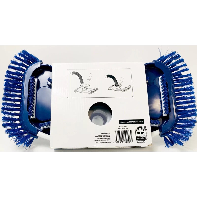 Mainstays 14.4-Inch Pool Vacuum Head w/ Side Brushes Fit 1.25"