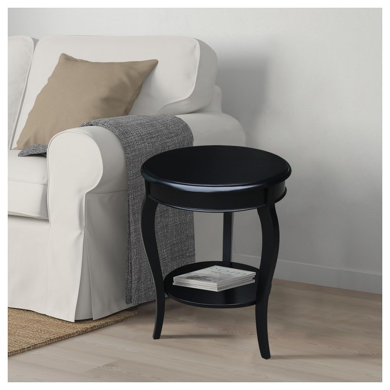 International Concepts Cambria Round End Table, Black