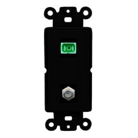 RiteAV 1 Port SC-APC Fiber Simplex Coax Cable TV Wall Plate - Rocker [Black/Black]