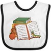 inktastic Tiny Library Bookworm Baby Bib White and Black 3b4ab