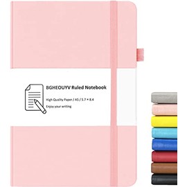 Notebook Journal, College Ruled Notebook Lined A5 160 Pages,Hard Cover Journals for Writing, Notebooks for Work Office School Women Men,5.7 inches x 8.4 inches(Pink)
