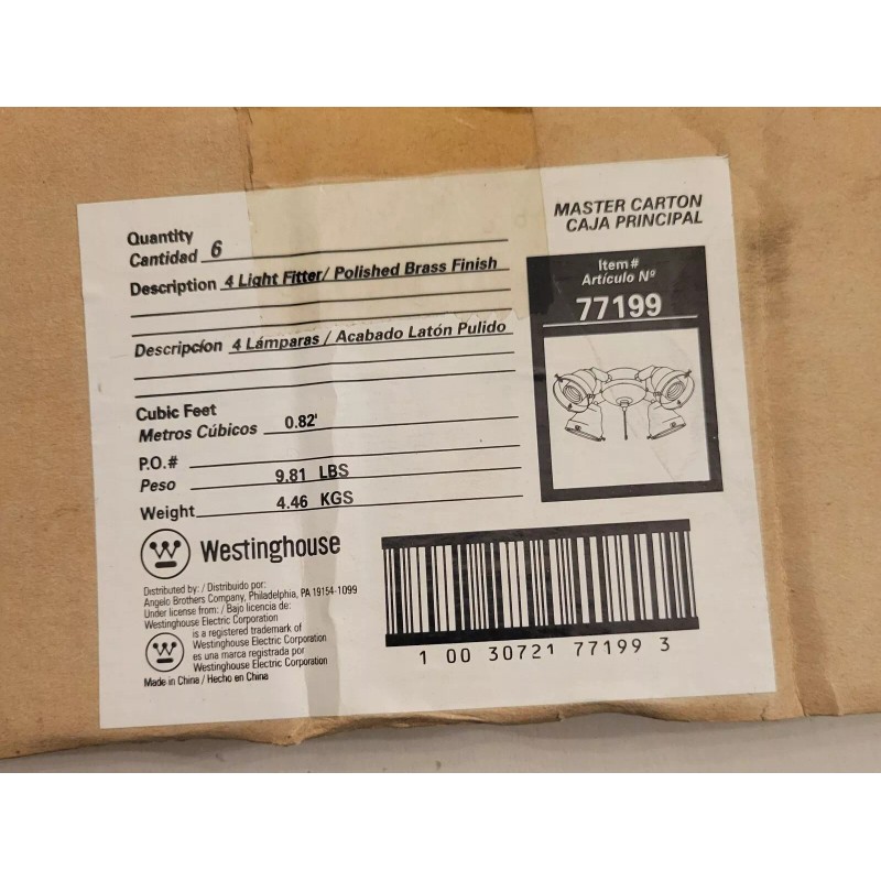 Westinghouse Ceiling Fan part 4 Light Fitter - Adjustable Arm