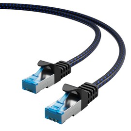 Lumonic CAT8.1 Patchkabel S/FTP 0,5m | RJ45 | Schwarz Blau Premium Nylon Optik | Ethernet LAN | Netzwerkkabel