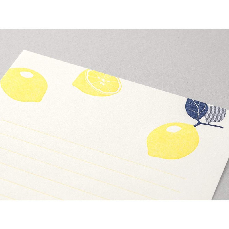 Midori Letter Set 476 Letterpress Lemon Pattern 86476006