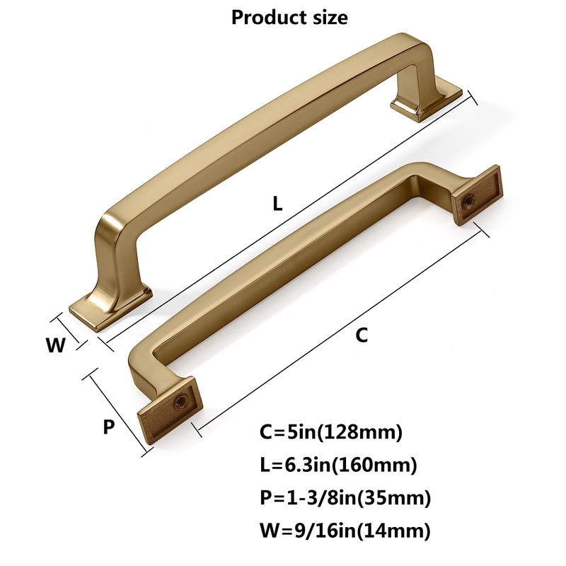 khtumeware 10 Pack 5 Inch Champagne Bronze Cabinet Pulls Warm