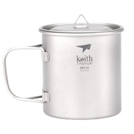 Keith titanium cup with double layers and lid Ti3206