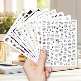 [Overseas] Nail Art Stickers, Character Nail Stickers, Nail Materials, Dog Cat Nail Applique, Nail Applique, Nail A, Free Size/CA5 41 50ea