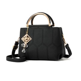 NICOLE & DORIS Handbag Women's Small Shoulder Bags PU Leather Women Shoulder Bag Handbag Mini Bag Women's Messenger Bags Crossbody Carry Bag with Pendant, black