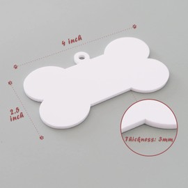 25 Pcs 4 Inch Acrylic Dog Bone Christmas Ornaments 2023- DIY Blank White Acrylic Ornament for Pet, DIY Christmas Tree Ornaments, Pet Name Tags, Gifts for Dog Owner, DIY Projects