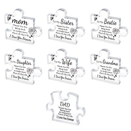 Boolavard Gifts for Mom, Sister, Bestie, Daughter, Wife, Grandma, Dad - Delicate Acrylic Block Puzzle Piece - Mothers Day Thank You Gift for Birthday Christmas, Ideas (Mom)