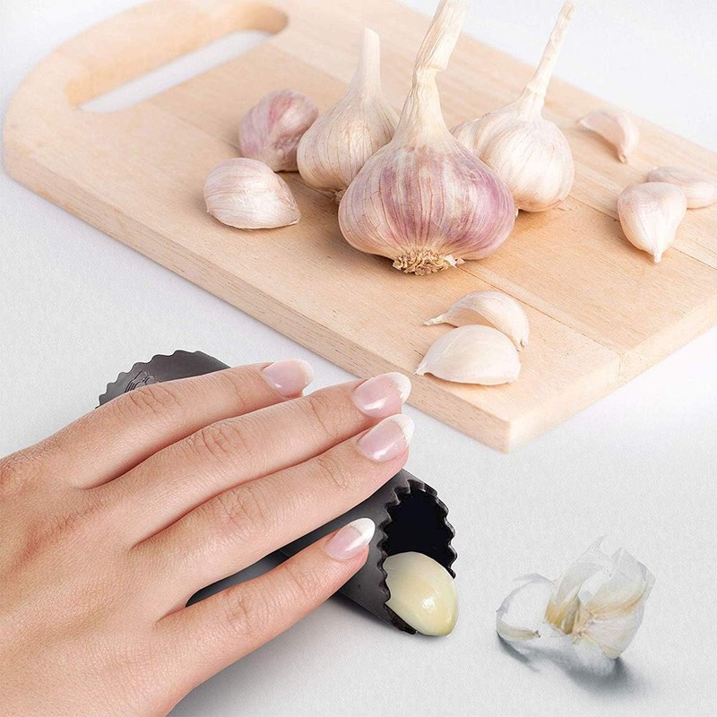 Garlic Press Rocker, Stainless Steel Garlic Mincer Tool, Easy-Squeeze Garlic