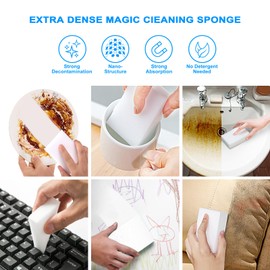 Paquete de 10 esponjas de melamina para limpieza multiusos – Borradores de esponja mágica resistentes y duraderos para uso en fregaderos, cocina, baños, paredes, suelos, bañeras, zapatos, muebles, coches, no se rasgan fácilmente.