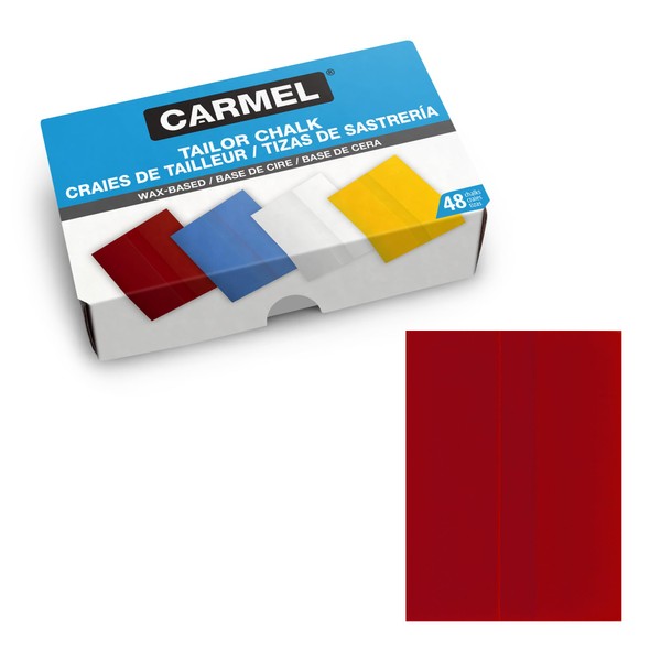 Carmel Tailors Chalk, Box of 48 (Red), Super-Glide Tailor Crayon,