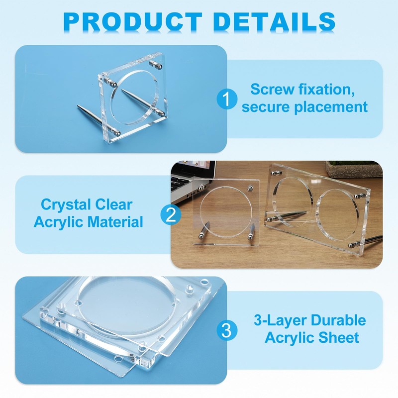 PATIKIL 2.3" Acrylic Coin Display Frame, 3D Floating Display Case