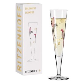 RITZENHOFF 1071016 Champagne Glass 200 ml - Goldnacht Series No. 16 - Elegant Designer Piece with Real Gold - Made in Germany