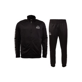 Kappa Men's Jogging Suit in Sizes S-3XL, Tracksuit with Stylish Logo on Arms and Legs, Available in Blue or Black, Suitable as Sports Suit or Lounge Wear, Regular Fit, black