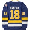 Youth Hanson Brothers #18 Jeff Charlestown Chiefs Slap Shot Blue