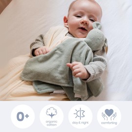 doomoo Baby Comforter You&Me, Reversible with 2 Different Characters, Baby comforters Newborn, Ultra Soft Organic Cotton, Oeko Tex Certified - Baby Gifts Idea, Green