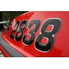 3DLTRG Black Center - Chrome Outline Domed Boat Registration Numbers
