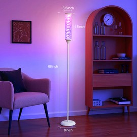 Prism Glow Floor Lamp with Christmas Tree, Smart RGB LED Corner Floor Lamp with APP & Remote Control, 16M+ and 3 Color Temperatures, Music Sync, Modern Standing Lamps for Living Room Bedroom