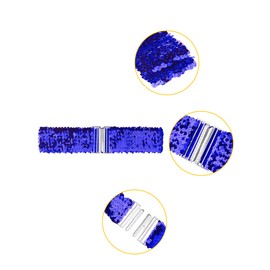 Allegra K Womens Stretchy Waist Belts Metal Interlock Buckles Sequins Decor Belts for Dresses 60cm/23.62" Royal Blue