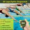 LIGHIGH Waterproof Stopwatch Timer, 30 Rounds Split Memory, Large Display,