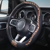 Leopard Steering Wheel Cover, Breathable Microfiber Leather Universal 14.5-15 inch